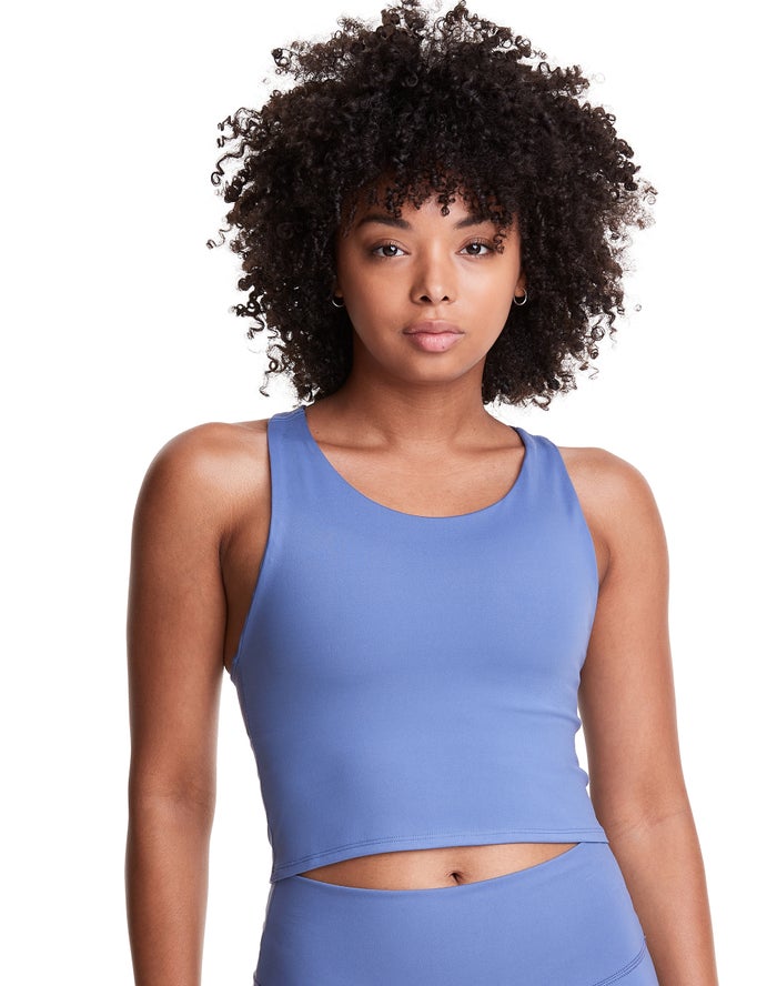 Champion Tanktop Dames - Blauw - Soft Touch Crop ( 739805-LNU )